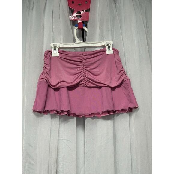I.AM.GIA Circe Micro Mini Skirt In Barbiecore Pink Ruched Low Rise Size Xxs - Picture 2 of 7